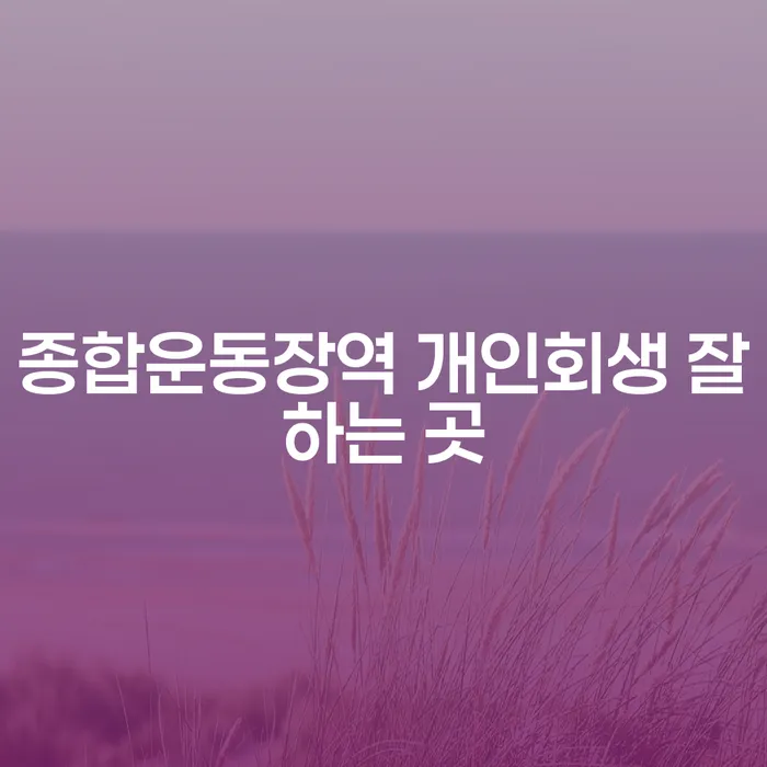 종합운동장역 개인회생 잘하는 곳
